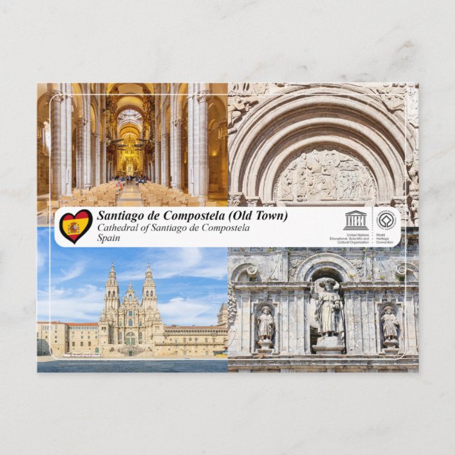 Carte Postale UNESCO WHS - Cathédrale de Saint-Jacques-de-Compos (Devant)