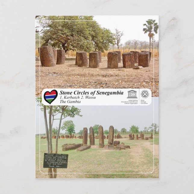 Carte Postale UNESCO WHS - Cercles de pierre de Sénégal (Devant)