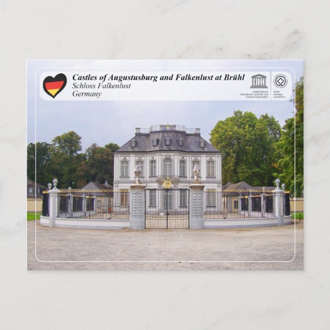 Carte Postale UNESCO WHS - Château de Falkenlust (Devant)