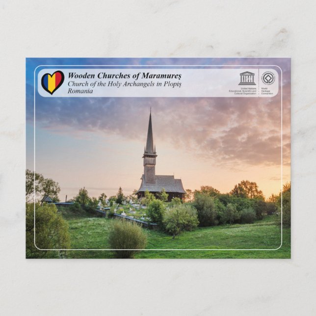 Carte Postale UNESCO WHS - Église des Archanges saints Plopis (Devant)