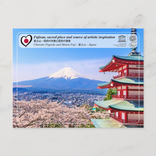 Carte Postale UNESCO WHS - Fujisan - Mont Fuji - 富 士 山 (Devant)