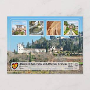 Carte Postale UNESCO WHS - Generalife, Grenade