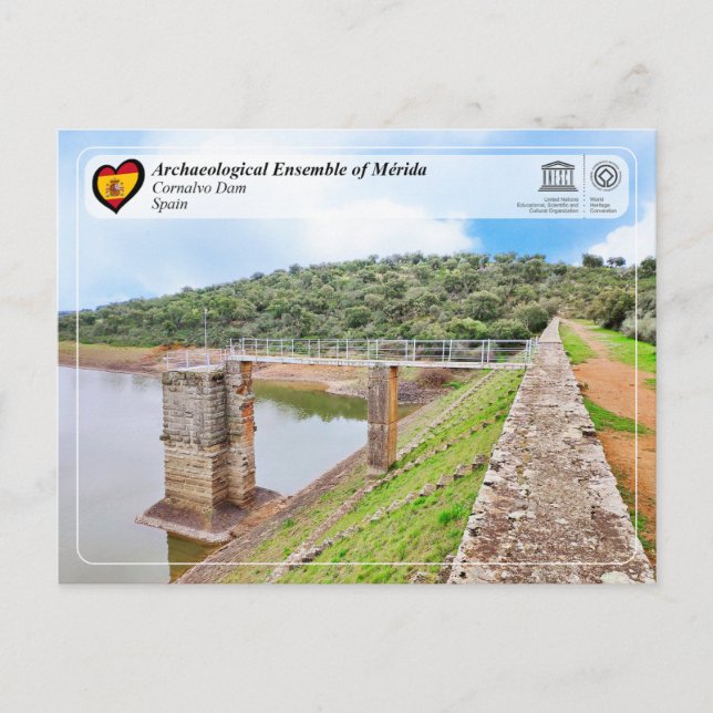 Carte Postale UNESCO - WHS - Mérida - Barrage de Cornalvo (Devant)
