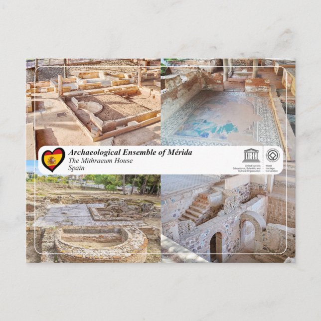 Carte Postale UNESCO - WHS - Mérida - La Maison du Mithraeum (Devant)