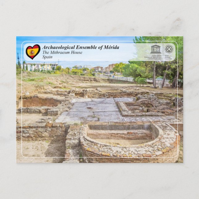 Carte Postale UNESCO - WHS - Mérida - La Maison du Mithraeum (Devant)