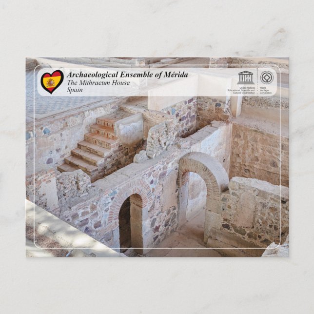 Carte Postale UNESCO - WHS - Mérida - La Maison du Mithraeum (Devant)