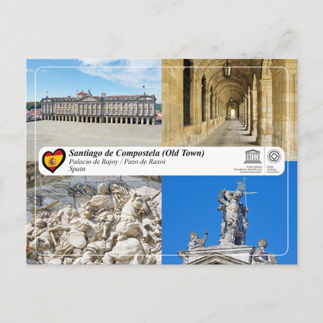 Carte Postale UNESCO WHS - Palais de Rajoy / Pazo de Raxoi (Devant)