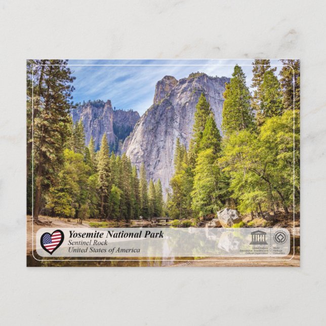 Carte Postale UNESCO WHS - Parc national de Yosemite - Sentinel  (Devant)