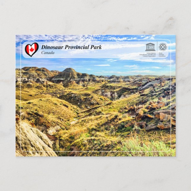 Carte Postale UNESCO WHS - Parc provincial de Dinosaur (Devant)