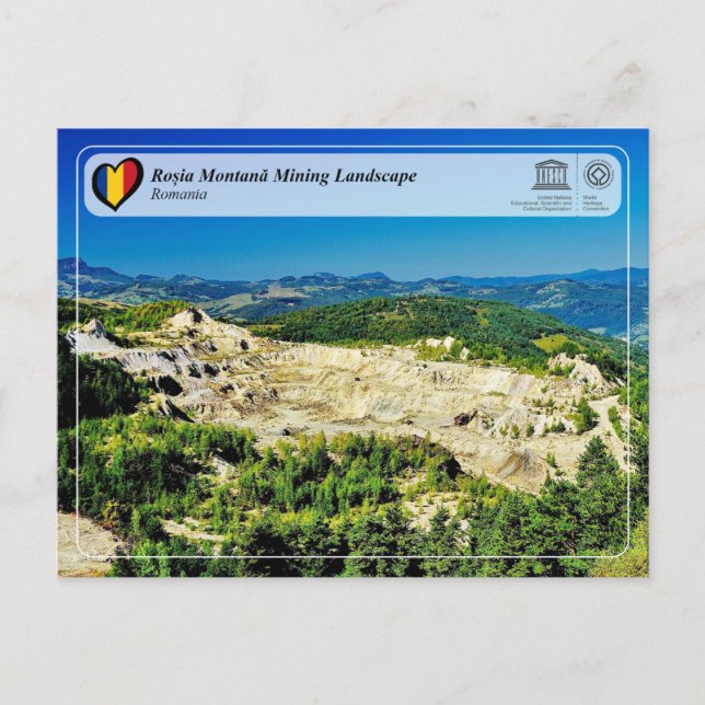 Carte Postale UNESCO WHS - Roșia Montană Paysage minier (Devant)