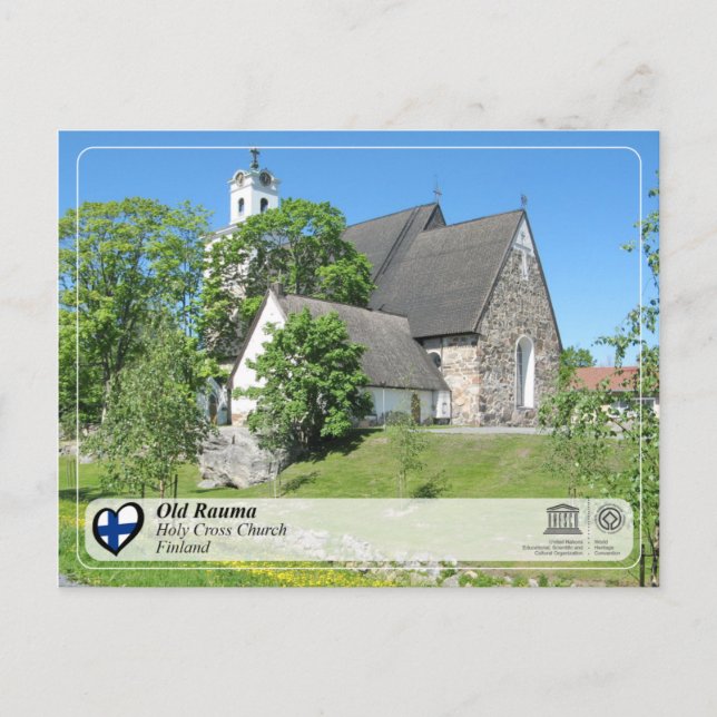 Carte Postale UNESCO WHS - Vieux Rauma - Eglise de la Sainte Cro (Devant)