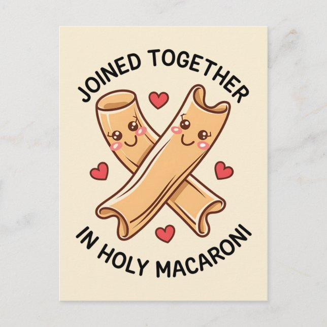 Carte Postale Uni Dans Un Macaroni Sacré Mariage Drôle (Devant)
