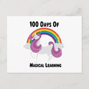 Carte Postale Unicorn 100ème Jour De L'École 100 Jours Pour Les