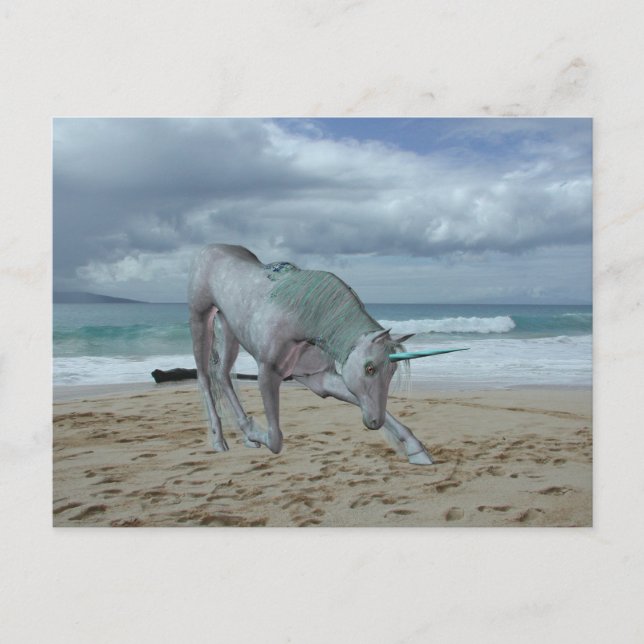 Carte postale Unicorn à cornes (Devant)