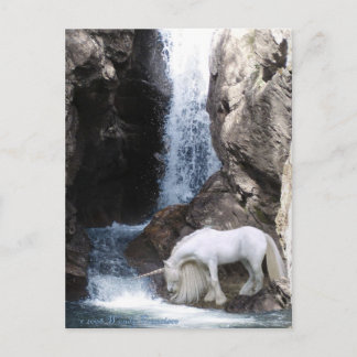 Carte Postale Unicorn and Waterfall