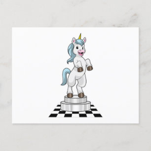 Carte Postale Unicorn at Chess
