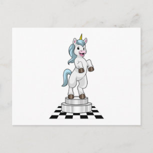 Carte Postale Unicorn at Chess