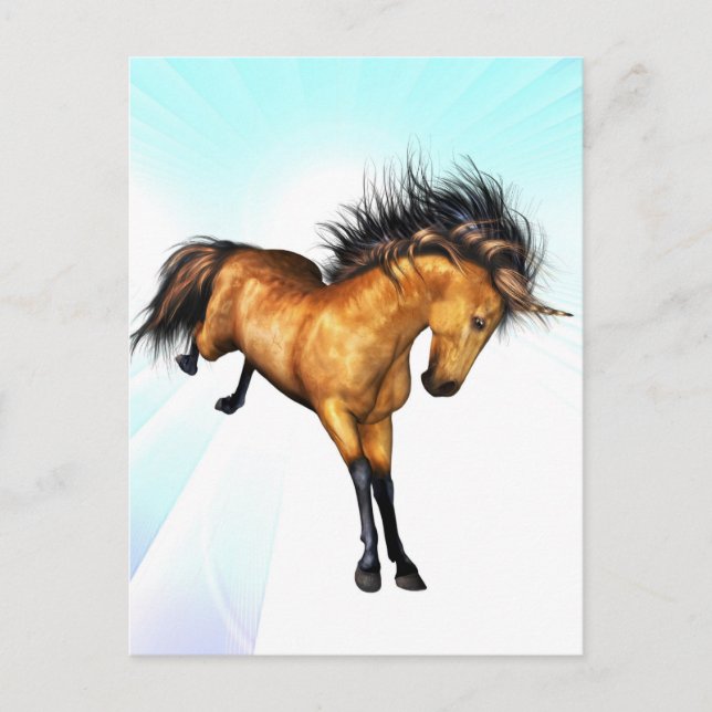 Carte postale Unicorn Bucking (Devant)