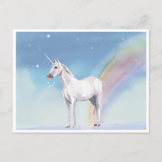 Carte postale Unicorn et Rainbow Starry Heavens (Devant)