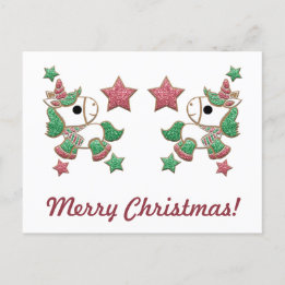 Carte Postale Unicorn Gingerbread Cookies "Joyeux Noël !"