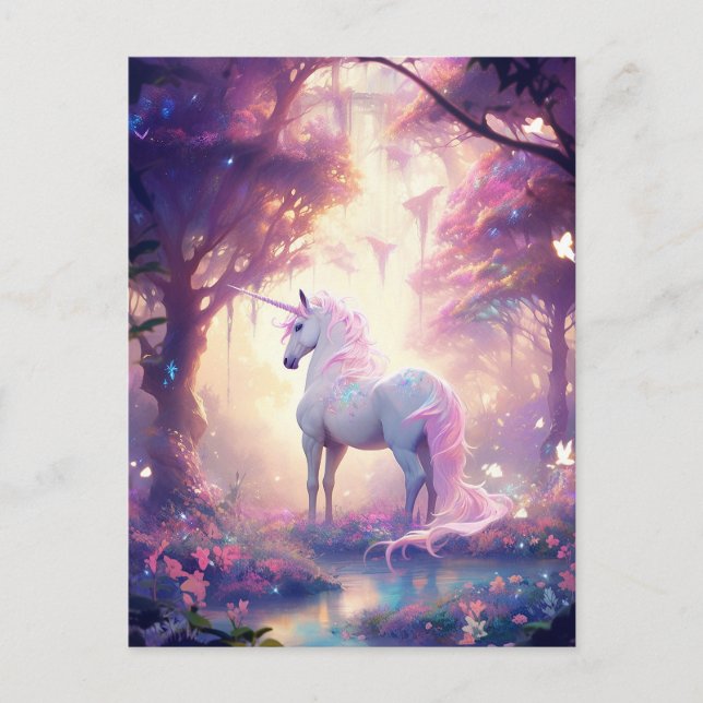 Carte Postale Unicorn Imaginaire Art (Devant)