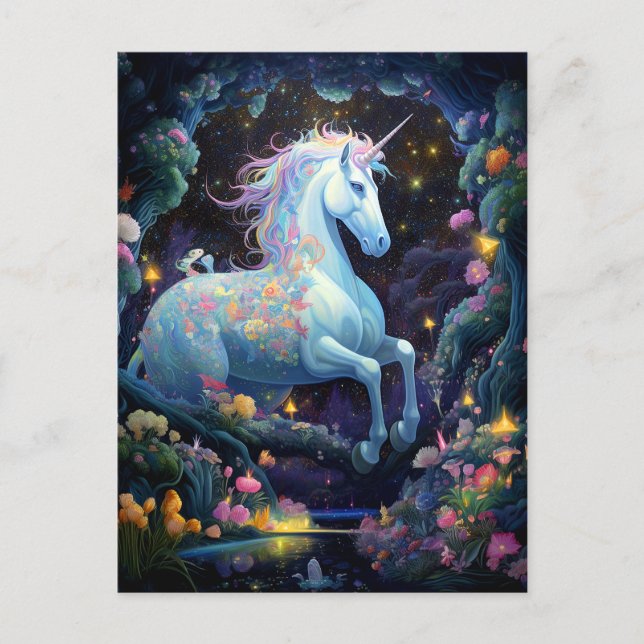 Carte Postale Unicorn Imaginaire Art (Devant)
