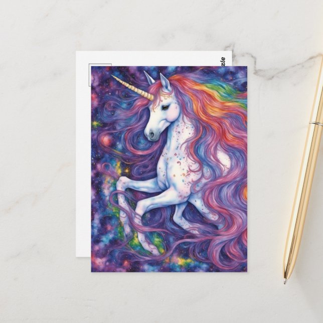 Carte Postale Unicorn Octopus hybrid  (Devant/Arrière en situation)