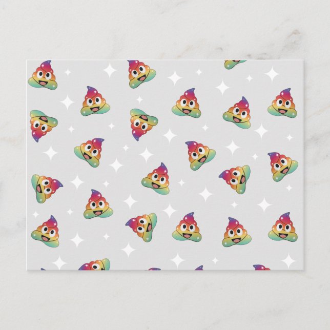 Carte Postale Unicorn poop colorful pattern (Devant)