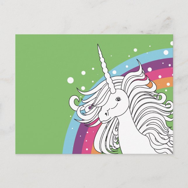 CARTE POSTALE UNICORN POSTCARD GREEN (Devant)