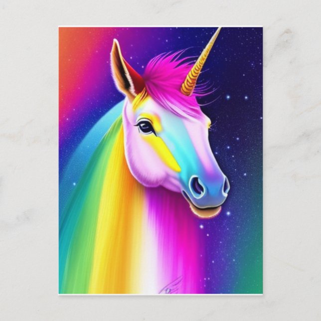 Carte postale Unicorn Rainbow Horse (Devant)
