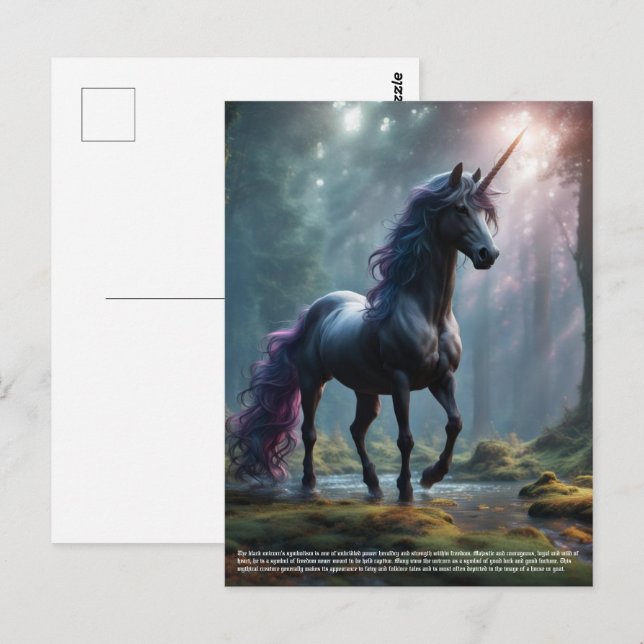 Carte Postale Unicorne (Devant / Derrière)