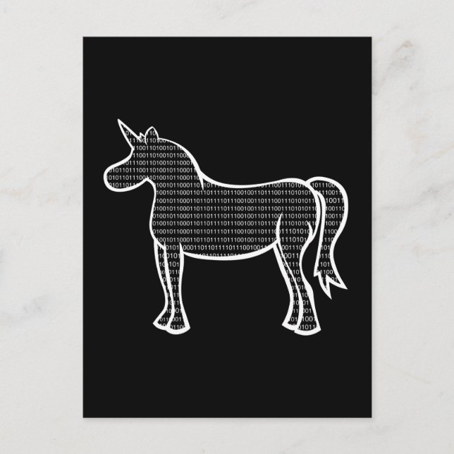 Carte Postale Unicorne binaire (Devant)