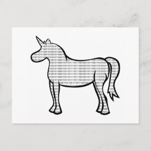 Carte Postale Unicorne binaire