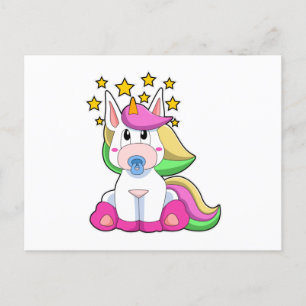 Carte Postale Unicorne comme bébé avec Pacificateur