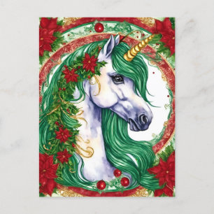 Carte Postale Unicorne de Noël