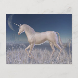 Carte Postale Unicorne d'hiver - course