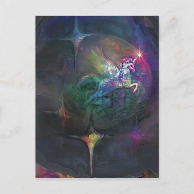 Carte Postale Unicorne Disco*** (Devant)