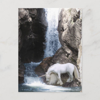 Carte Postale Unicorne et cascade