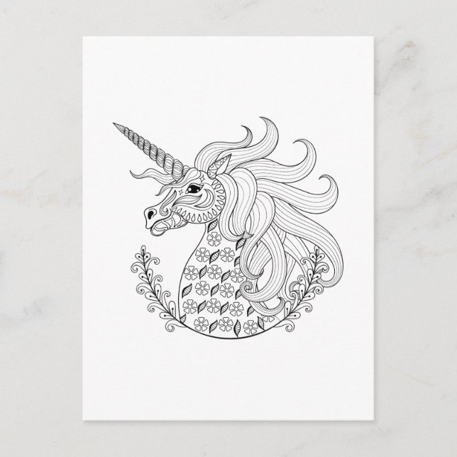Carte Postale Unicorne inspirée (Devant)