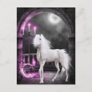 Carte Postale Unicorne magique rose