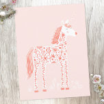 Carte Postale Unicorne magique rose pâle<br><div class="desc">Joli design de couleur rose vif à la licorne. Art original de Nic Squirrell.</div>