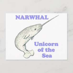 Carte Postale Unicorne Narwhal de la mer