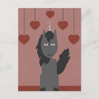 Carte Postale Unicorne noire