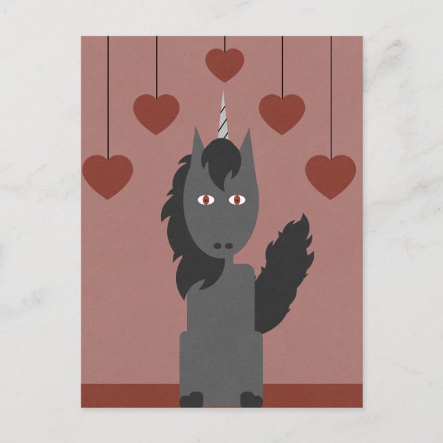 Carte Postale Unicorne noire (Devant)