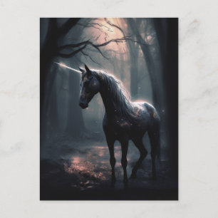 Carte Postale Unicorne noire