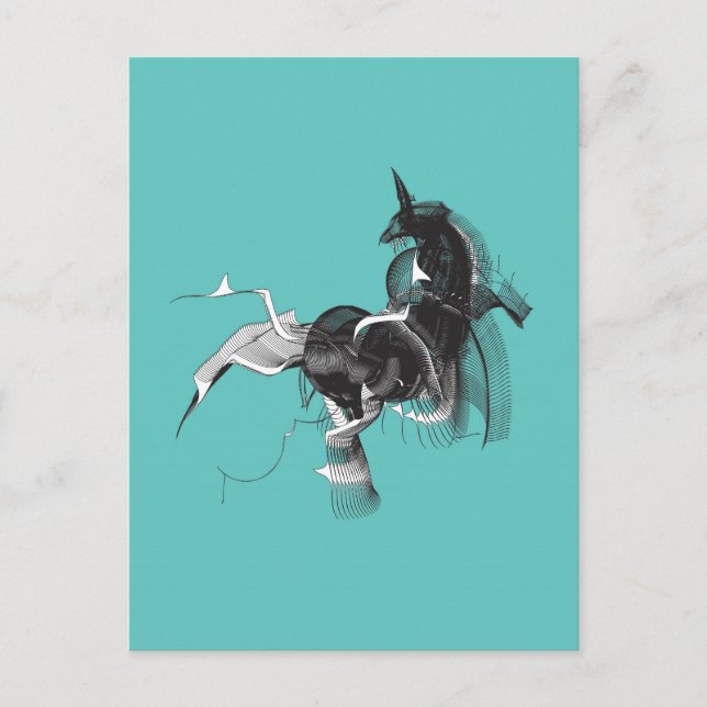 Carte Postale Unicorne numérique (Devant)