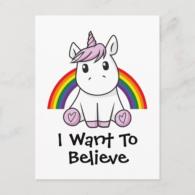 Carte Postale Unicorne (texte modifiable) Illustration (Devant)