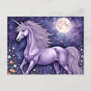 Carte Postale Unicorne violette