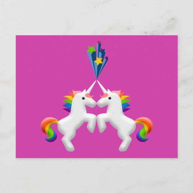 Carte Postale Unicornes (Devant)