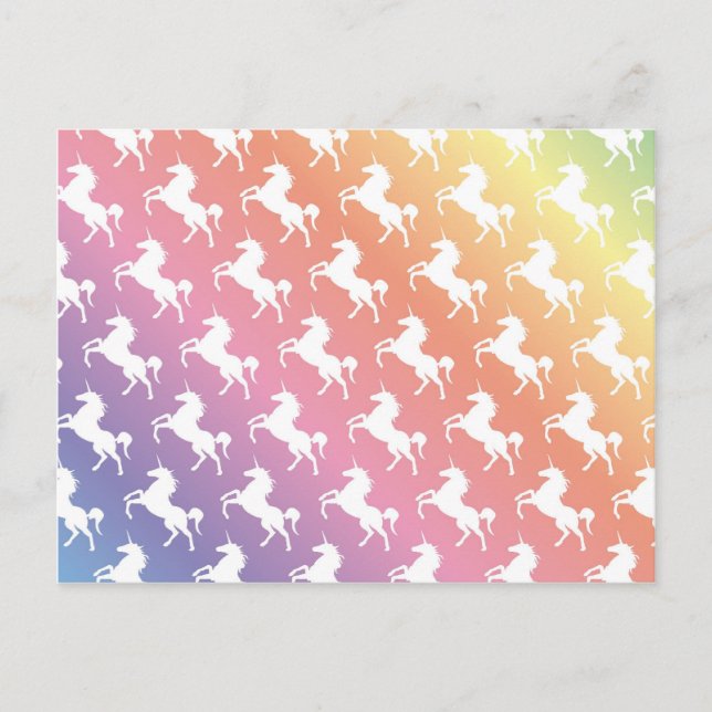 Carte Postale Unicornes arc-en-ciel II (Devant)